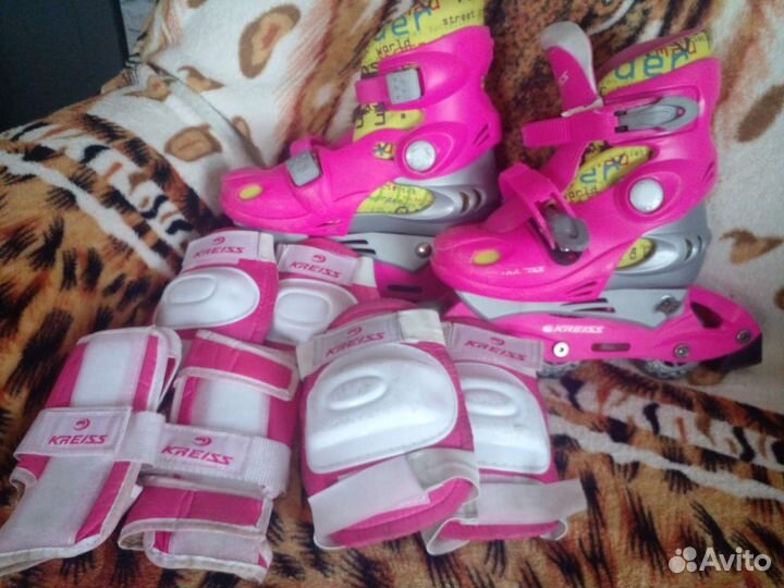 Роликовые коньки детские с защитой