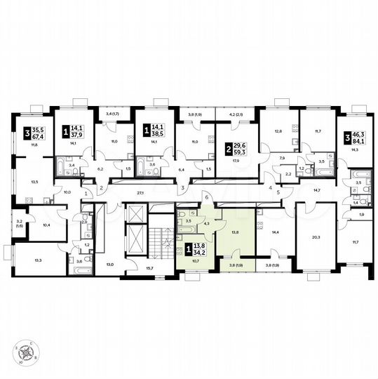 1-к. квартира, 34,2 м², 19/20 эт.