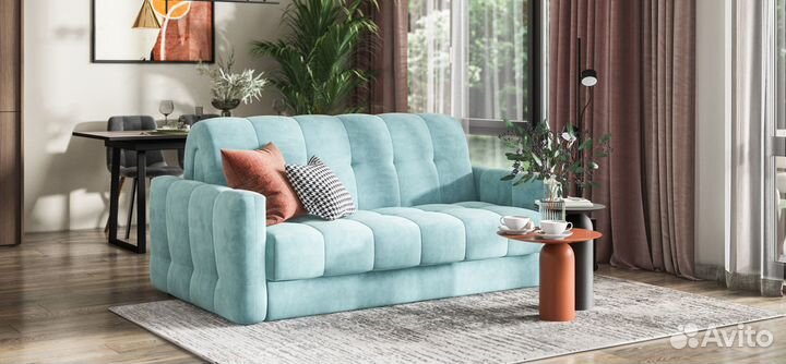 Диван boss Sleep 160 велюр Monolit циан