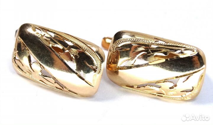 Крупные золотые серьги