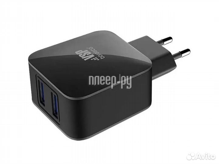 Borasco 2xUSB 2.1A Black 20648