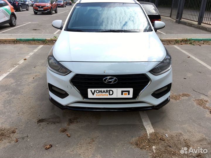 Сплиттер переднего бампера Hyundai Solaris 2 текстура