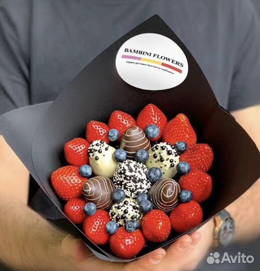 Цветочный бизнес-клубника в шоколаде