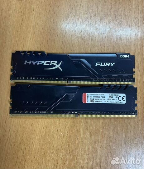 DDR4 HyperX Fury 8x2гб 3200мгц