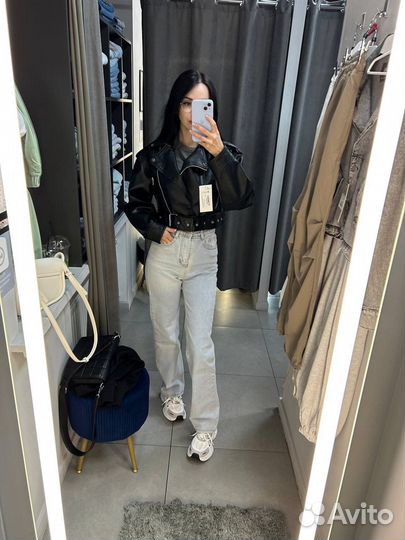 Куртка кожаная женская S