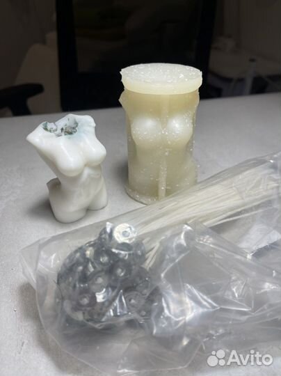 Силиконовая форма для свечей тело и фитили