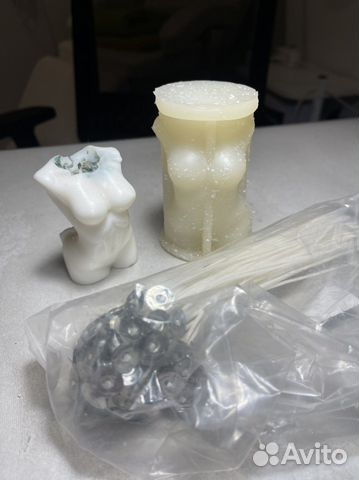 Силиконовая форма для свечей тело и фитили