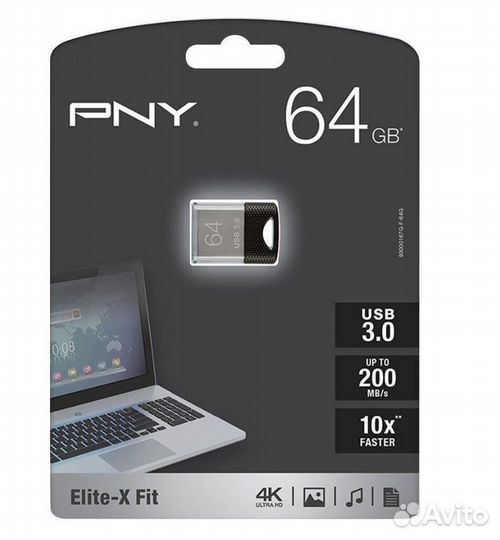 Новая PNY 64GB Elite-X Fit USB 3.0 Flash Drive