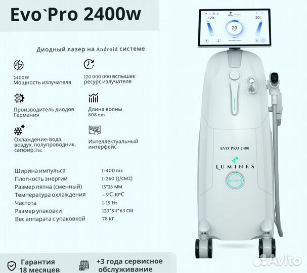 Диодный лазер люминес Evo-Pro 2400в