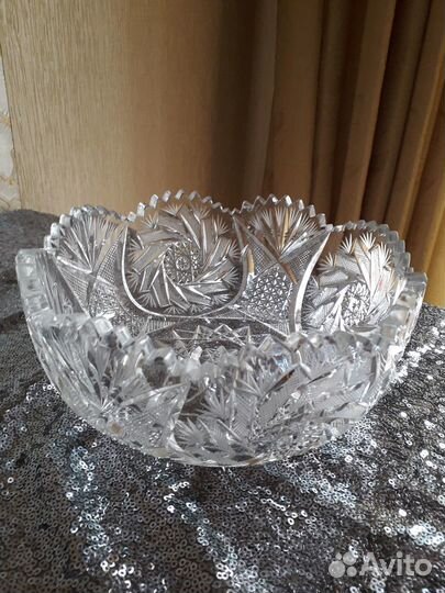 Хрустальный салатник, ваза bohemia