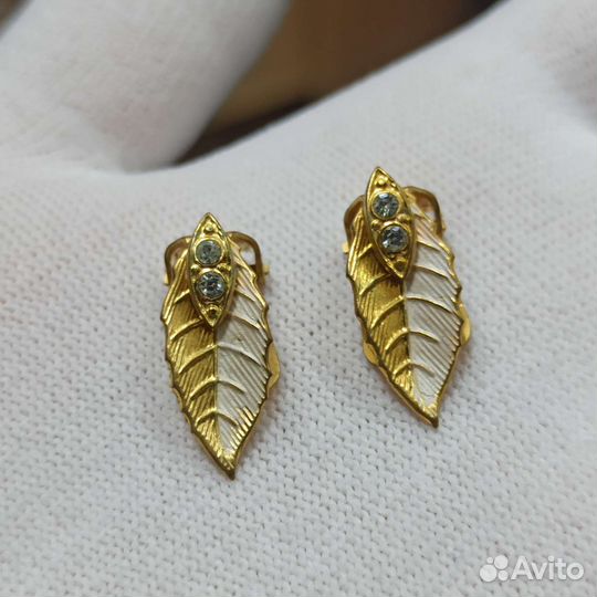 Винтажные Клипсы Чешская Бижутерия Чехословакия