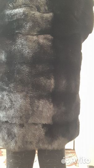 Шуба норковая с капюшоном