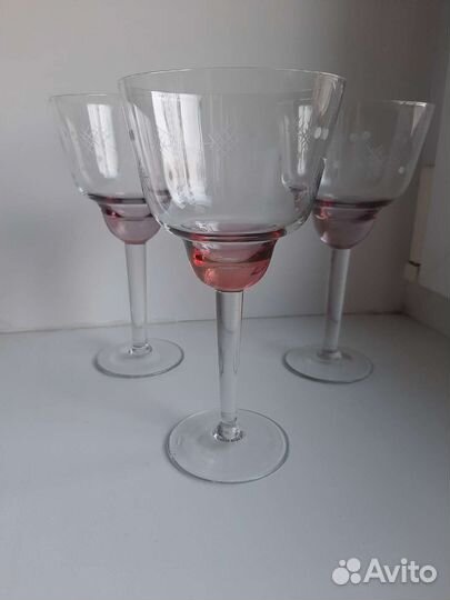 Бокалы фужеры СССР цветной хрусталь