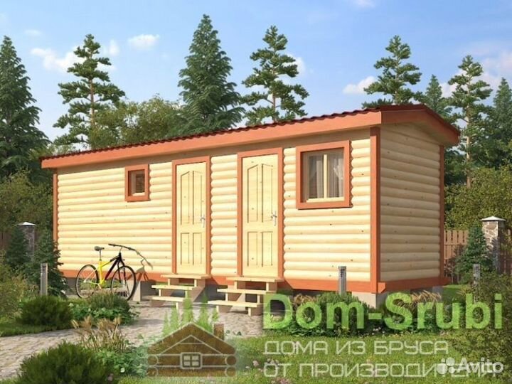 Чухлома. Мобильная баня из бруса бм-9 (2.30х8)