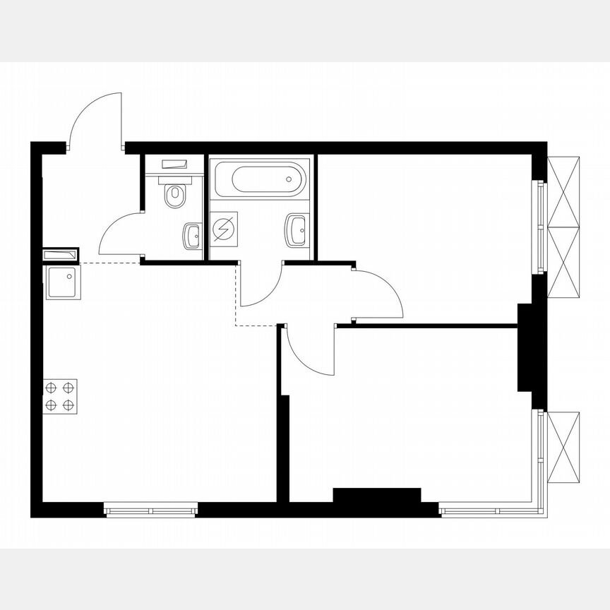 2-к. квартира, 45,9 м², 22/25 эт.