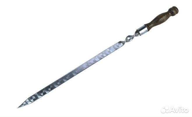 Шампур для люля кебаб 400х20х3 мм. дер. Ручка