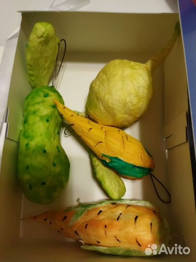 Ватные елочные игрушки набор