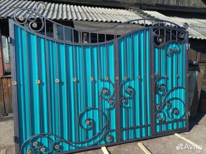 Ворота кованые из профтрубы