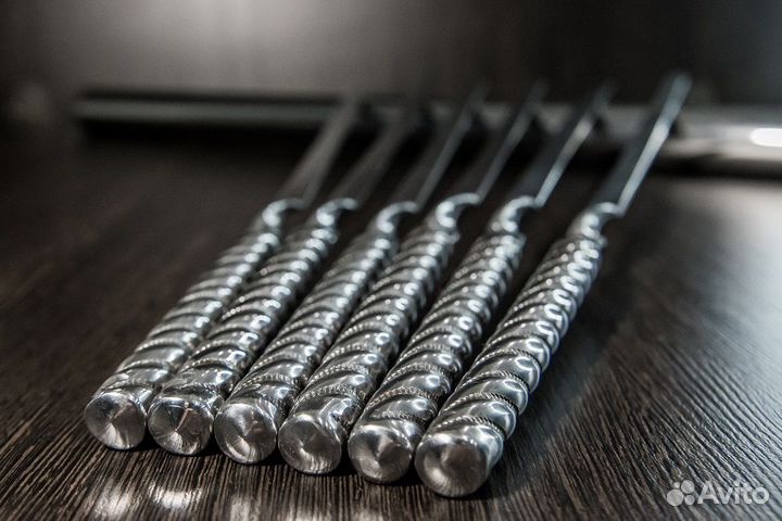 Стальной тубус с шампурами Chromium Steel 45 см