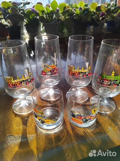 Бокалы Чехия паровозы (4 шт)