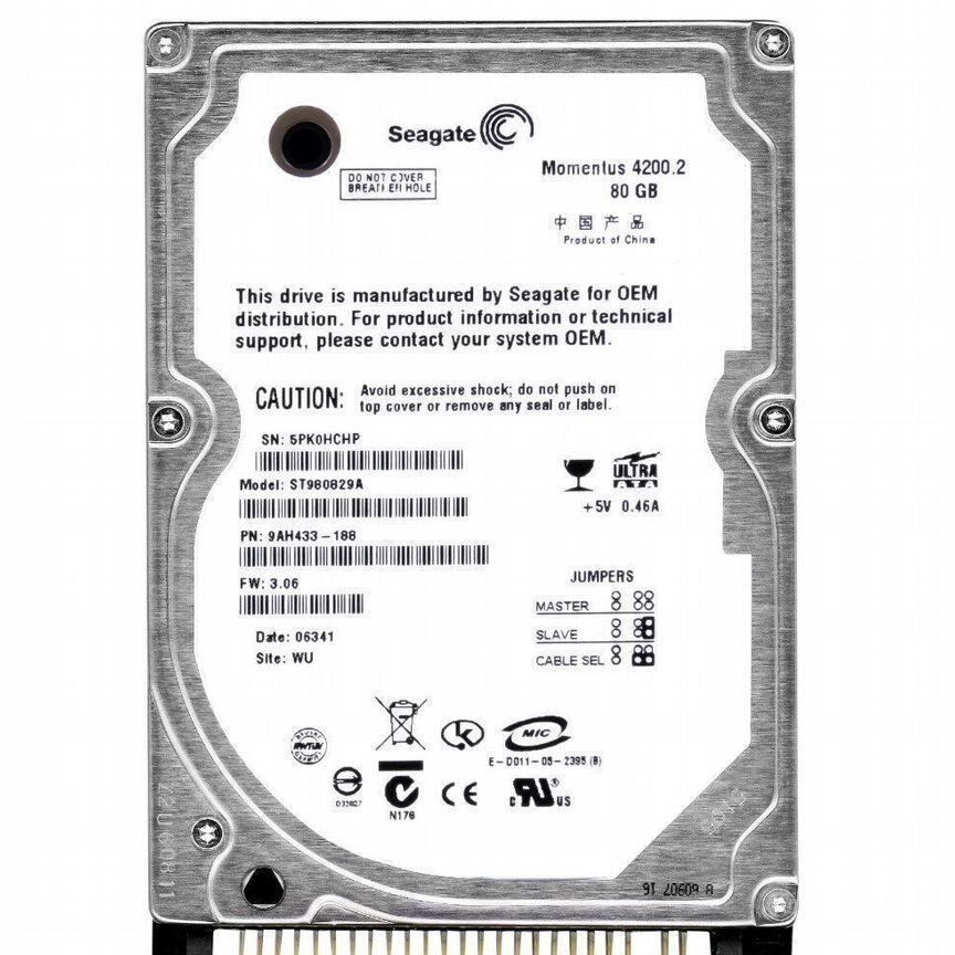 [ST980829A] Жесткий Диск Seagate 80gb Ide 2,5 St980829a