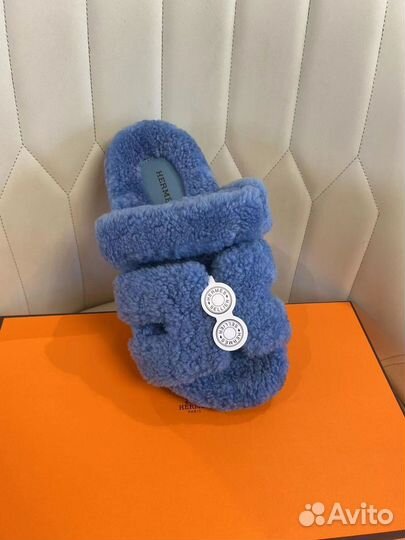 Босоножки с мехом женские Hermes