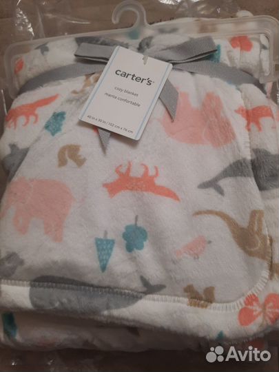 Новое плюшевое одеяло детское Carters