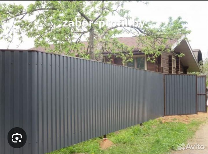 Монтаж забора из профнастила