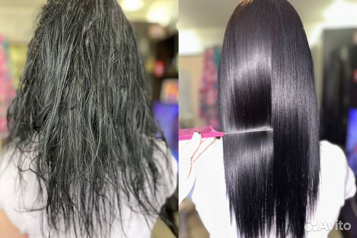 Кератиновое выпрямление волос