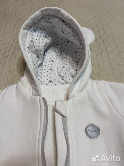 Комбинезон флисовый белый 68