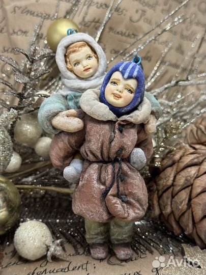 Ватная елочная игрушка 