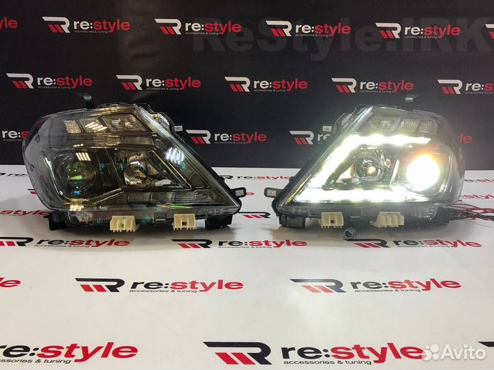 Фары Nissan Patrol 62 LED Бег поворотник Темные