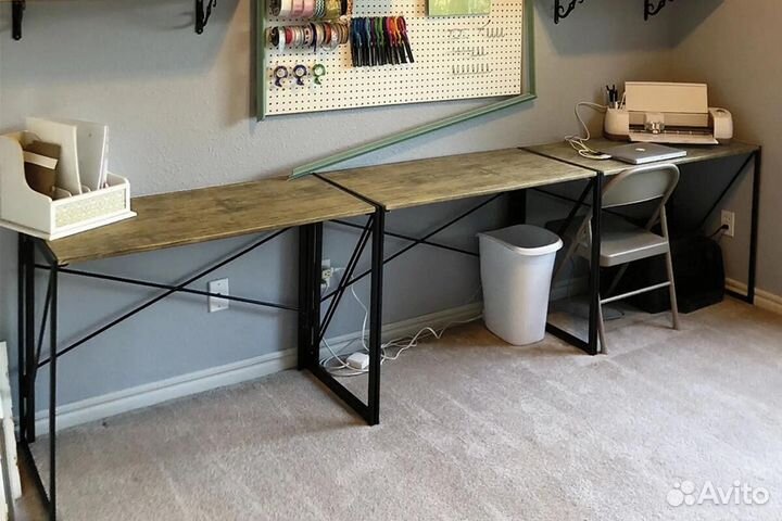 Brabix loft CD-002 Стол на металлокаркасе складной Дуб натуральный