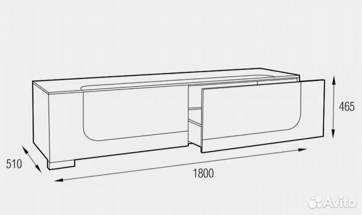 Стеклянная тумба под тв planima