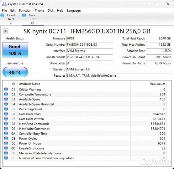 M.2 Hynix BC711 256GB