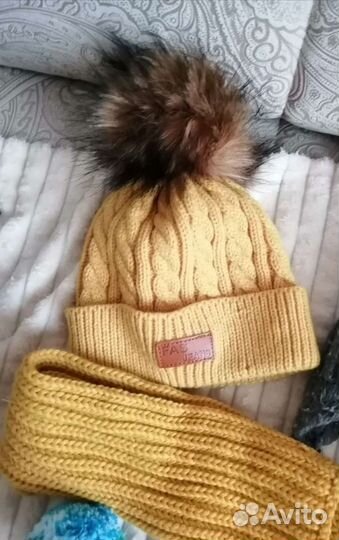 Шапка шлем, шарф, р48-50