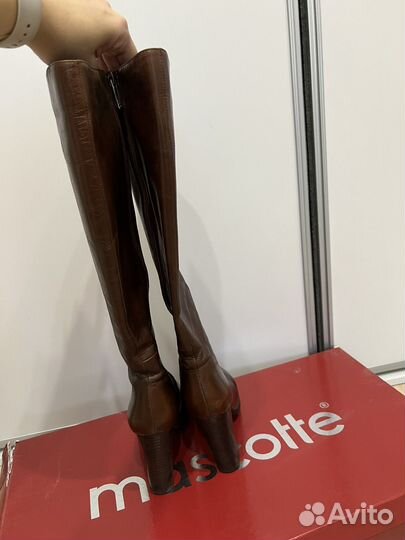Сапоги Mascotte (35р, нат.кожа, коричневые)