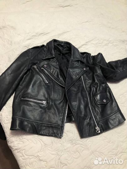 Кожаная куртка косуха Натуральна кожа Mango