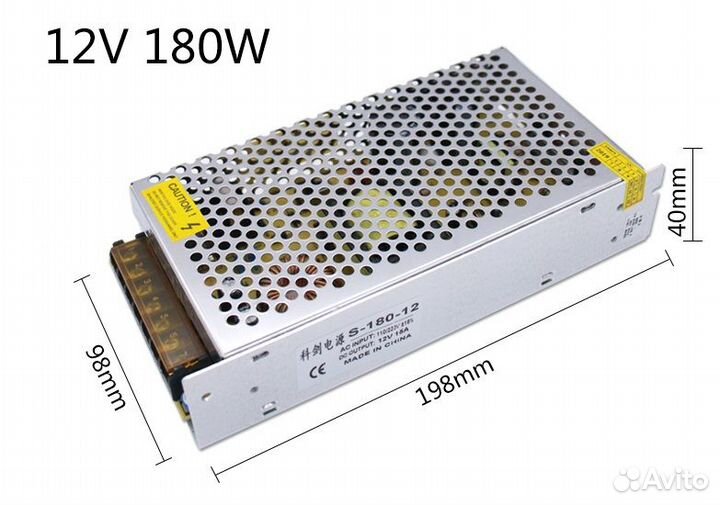 Блок питания 12В 180-500Вт для светодиодной ленты