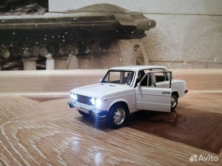 Ваз 2106 белая металлическая машинка шестерка