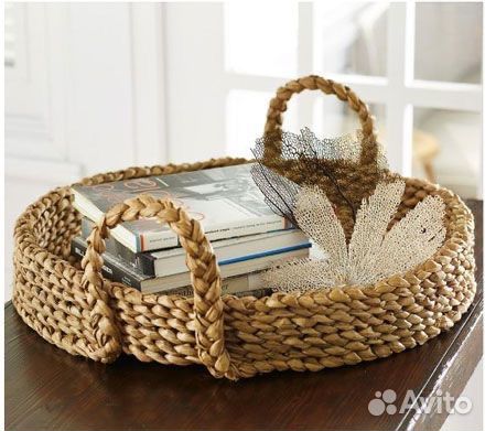 Корзина плетеная с крышкой, для хранения