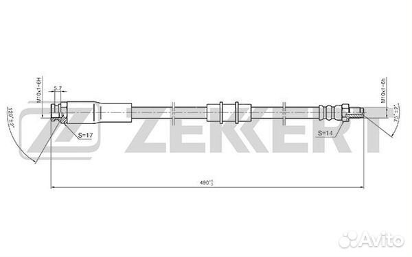 Шланг тормозной передний Citroen Jumper
