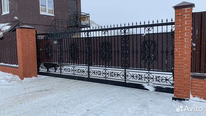 Ворота кованые Откатные автом промышленные