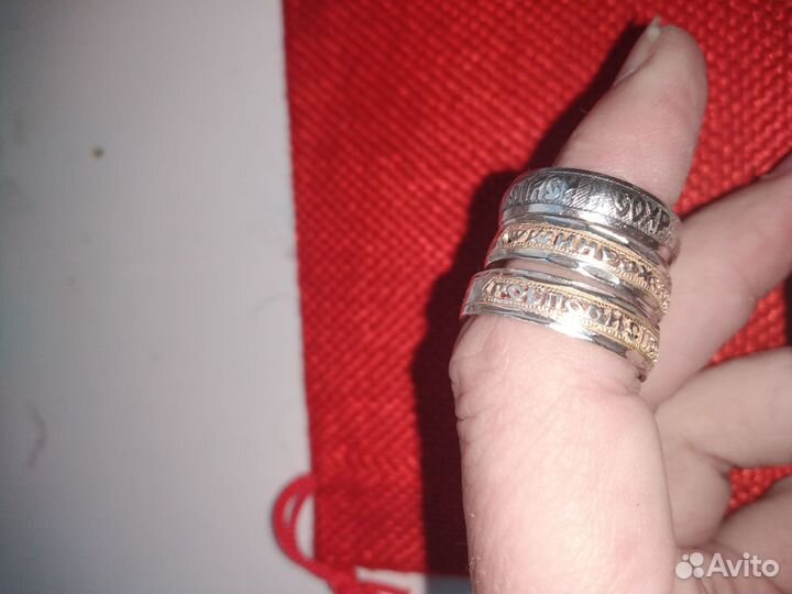 Серебряное кольцо 3 шт 925 проба