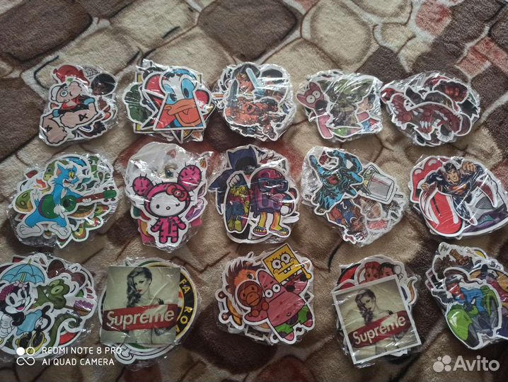 Наклейки пакетом по 10 шт