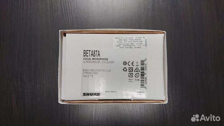 Микрофон вокальный Shure beta 87A новый оригинал