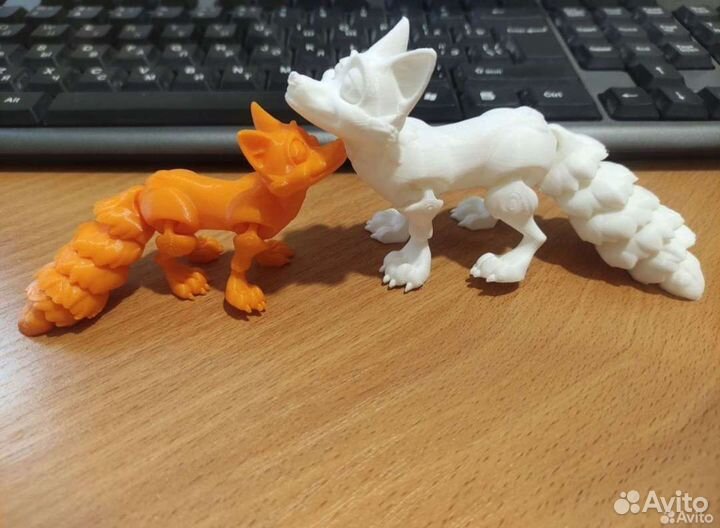 Лиса подвижная, шарнирная. 3Д печать