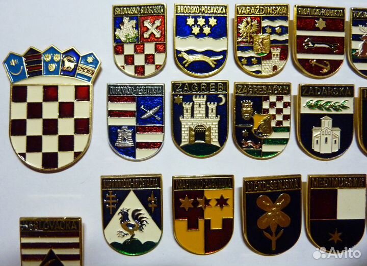 Набор значков гербы Хорватии