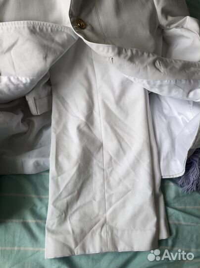 Бушлат военный белый, парадная форма белая вмф
