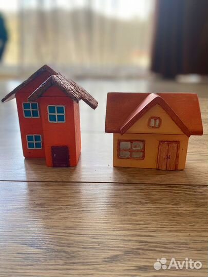 Деревянные заготовки домиков для творчества